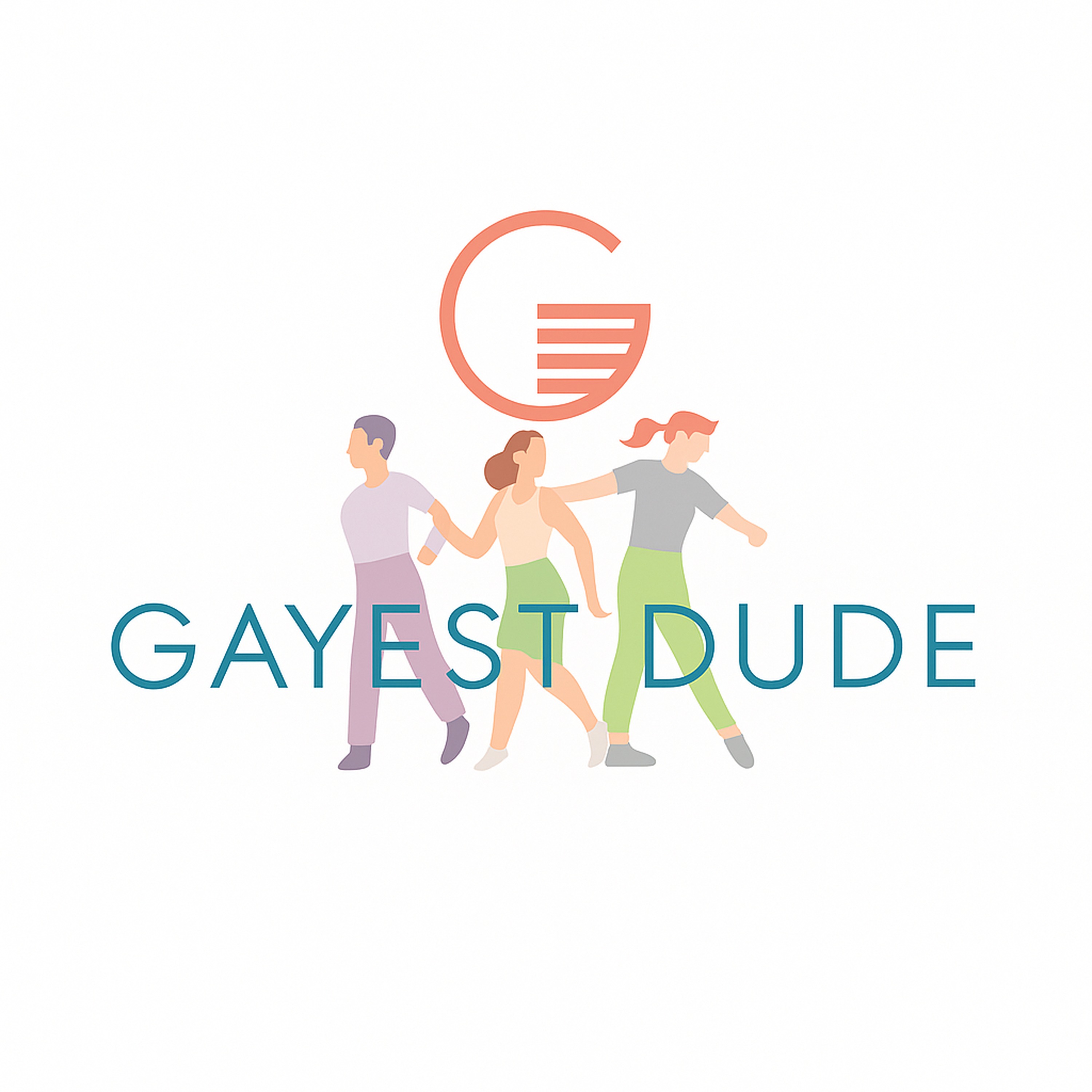 GayestDude logo with three characters and stylized G