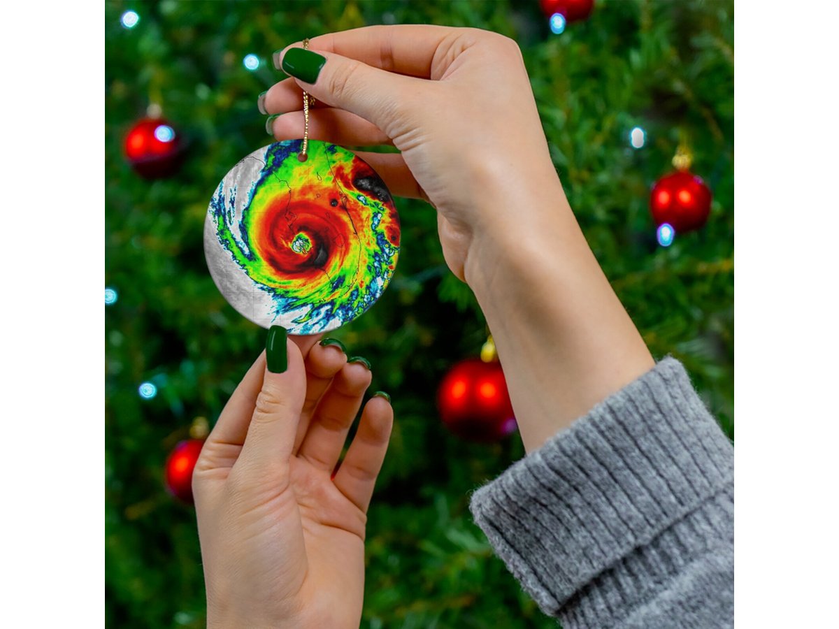 Hurricane Ian 2022 Infrared IR Satellite Ornament